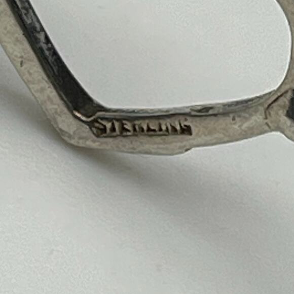 Sterling Silver 925 & 14K Heart Hook Bangle Bracelet Size 6.5" Dainty Minimalist - Picture 6 of 8